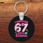 I Survived 67 Days Of School Students Teachers Cut Sleutelhanger (Voorkant)