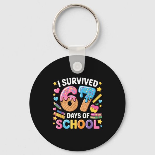I Survived 67 Days Of School Teacher Student Ice C Sleutelhanger (Voorkant)