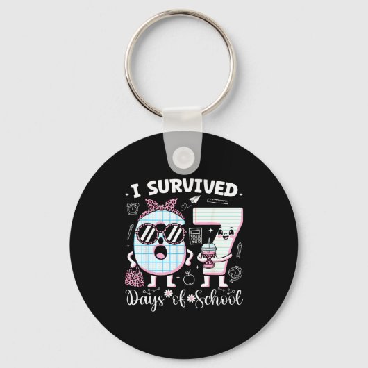 I Survived 67 Days Of School Teacher Student Leopa Sleutelhanger (Voorkant)