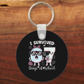 I Survived 67 Days Of School Teacher Student Leopa Sleutelhanger (Voorkant)
