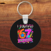 I Survived 67 Days Of School Teacher Student Six S Sleutelhanger (Voorkant)