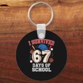 I Survived 67 Days Of School Teachers Students Bas Sleutelhanger (Voorkant)