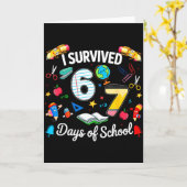 I Survived 67 Days Of School Teachers Students Boy Kaart (Gele Bloem)