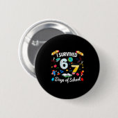 I Survived 67 Days Of School Teachers Students Boy Ronde Button 5,7 Cm (Voorkant /achterkant)
