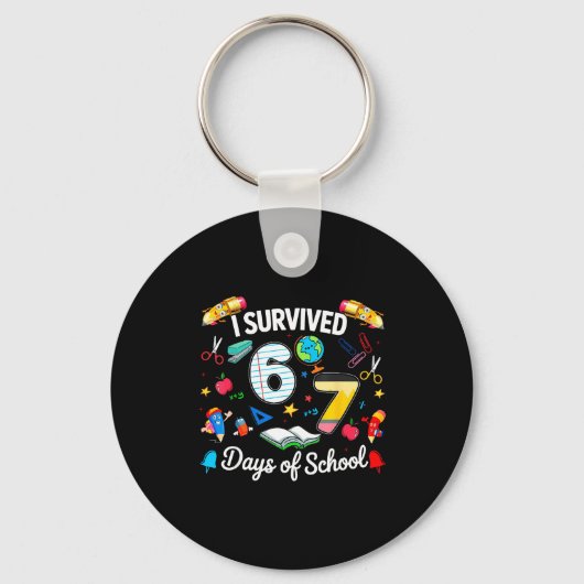 I Survived 67 Days Of School Teachers Students Boy Sleutelhanger (Voorkant)