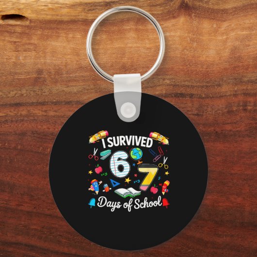 I Survived 67 Days Of School Teachers Students Boy Sleutelhanger (Voorkant)