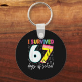 I Survived 67 Days Of School Teachers Students Fun Sleutelhanger (Voorkant)