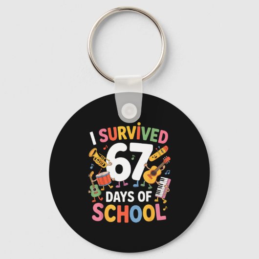 I Survived 67 Days Of School - Teachers Students M Sleutelhanger (Voorkant)