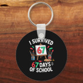 I Survived 67 Days Of School - Teachers Students M Sleutelhanger (Voorkant)