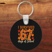 I Survived 67 Days Of School Thanksgiving Funny 6  Sleutelhanger (Voorkant)