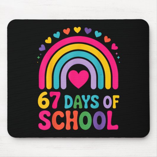 I Survived 67 Days Of School Tie Die Rainbow Lover Muismat (Voorkant)