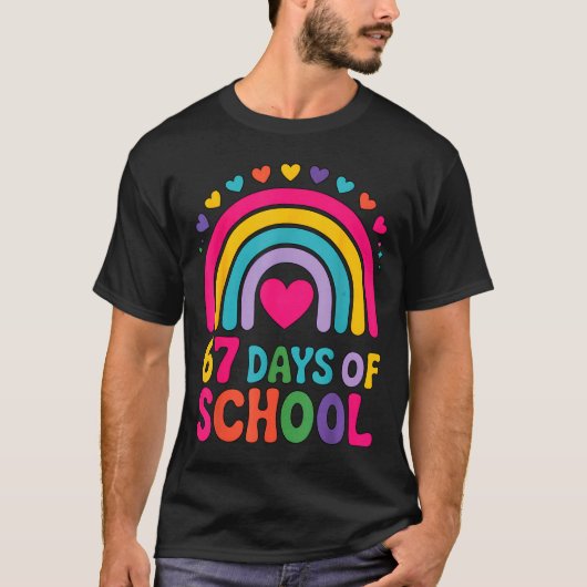 I Survived 67 Days Of School Tie Die Rainbow Lover T-shirt (Voorkant)