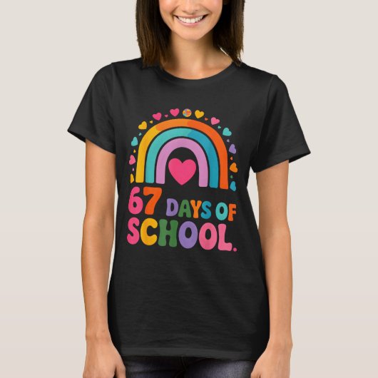 I Survived 67 Days Of School Tie Die Rainbow Lover T-shirt (Voorkant)