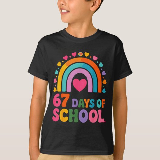 I Survived 67 Days Of School Tie Die Rainbow Lover T-shirt (Voorkant)