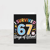 I Survived 67 Days School Funny Six Seven Meme Tea Kaart (Voorkant)