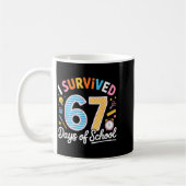 I Survived 67 Days School Funny Six Seven Meme Tea Koffiemok (Links)
