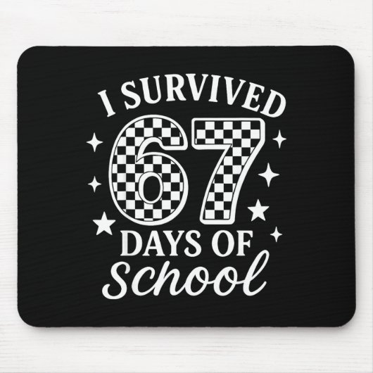 I Survived 67 Six Seven Days Of School Checkered B Muismat (Voorkant)