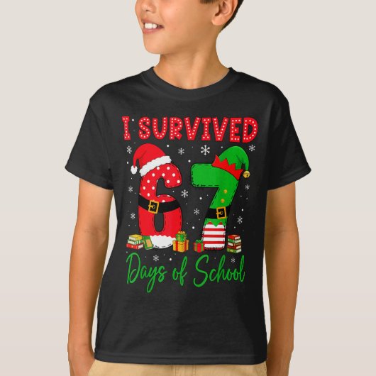 I Survived 67 Six Seven Days Of School Teacher Chr T-shirt (Voorkant)