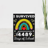 I Survived 67 Square Root Days Of School Funny Mem Kaart (Voorkant)