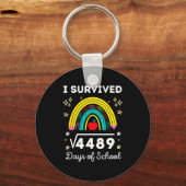 I Survived 67 Square Root Days Of School Funny Mem Sleutelhanger (Voorkant)