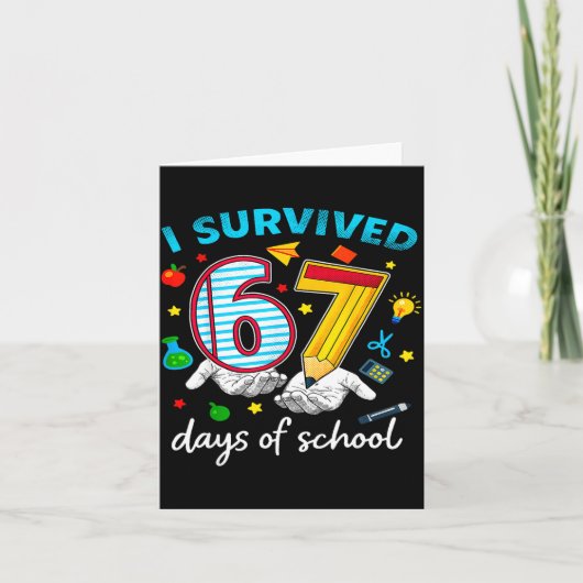 I Survived 67th Day Of School Six Seven Kids  Kaart (Voorkant)
