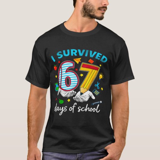I Survived 67th Day Of School Six Seven Kids  T-shirt (Voorkant)