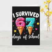 I Survived 67th Days School Drip Ice Cream Funny 6 Kaart (Gele Bloem)