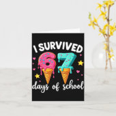 I Survived 67th Days School Drip Ice Cream Funny 6 Kaart (Gele Bloem)