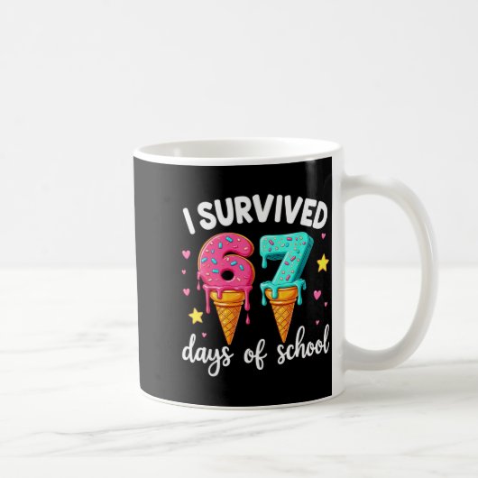 I Survived 67th Days School Drip Ice Cream Funny 6 Koffiemok (Rechts)