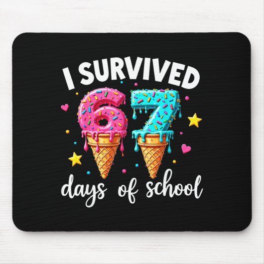 I Survived 67th Days School Drip Ice Cream Funny 6 Muismat (Voorkant)