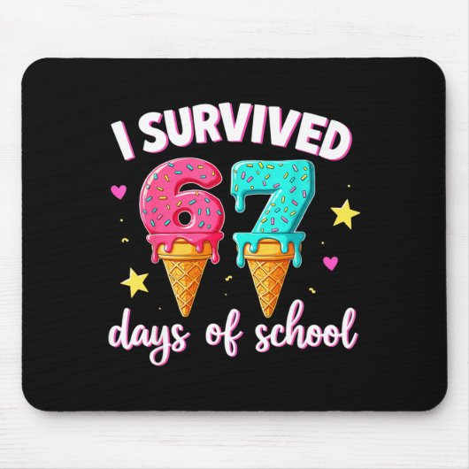 I Survived 67th Days School Drip Ice Cream Funny 6 Muismat (Voorkant)