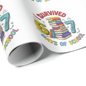 I Survived 6 7 Days of School 100th Days Of School Cadeaupapier (Rol Hoek)