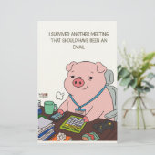 I Survived Another Meeting Briefpapier (Staand voorkant)