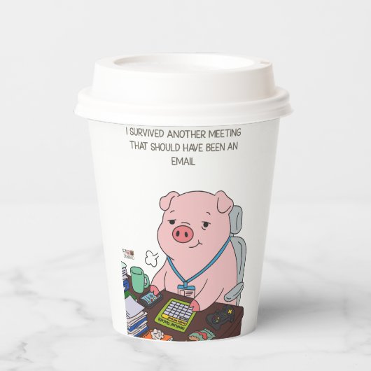 I Survived Another Meeting Papieren Bekers (Voorkant)