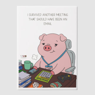 I Survived Another Meeting Vellum Uitnodigingen