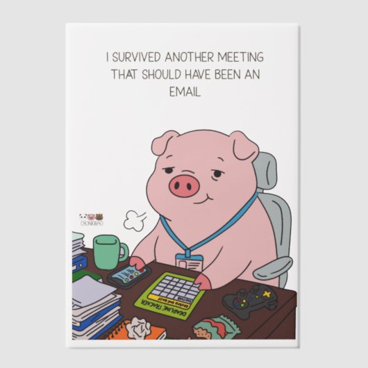 I Survived Another Meeting Vellum Uitnodigingen (Voorkant)