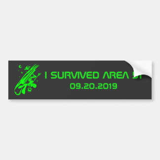 I Survived Area 51 Green Alien Bumpersticker