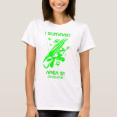 I Survived Area 51 Green Alien T-shirt (Voorkant)