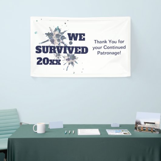 I Survived Blue Covid Virus Banner (Beurs)