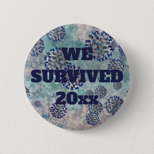 I Survived Blue Covid Virus Button (Voorkant)