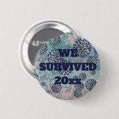 I Survived Blue Covid Virus Button (Voorkant /achterkant)