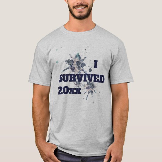 I Survived Blue Covid Virus T-Shirt (Voorkant)