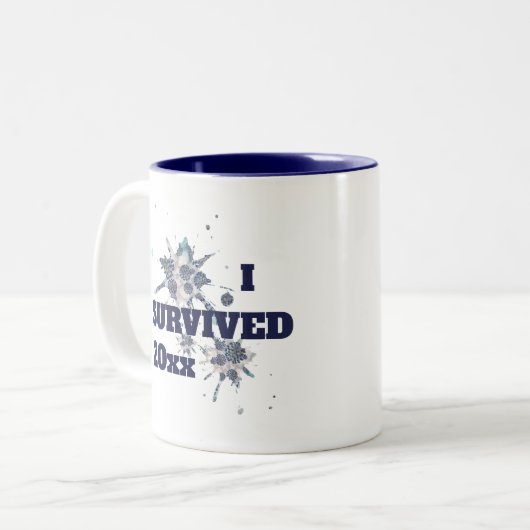 I Survived Blue Covid Virus Two-Tone Coffee Mok (Voorkant links)