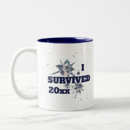 I Survived Blue Covid Virus Two-Tone Coffee Mok