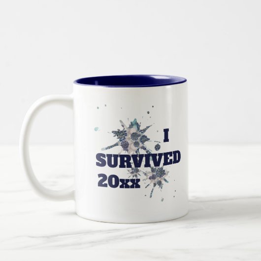 I Survived Blue Covid Virus Two-Tone Coffee Mok (Links)