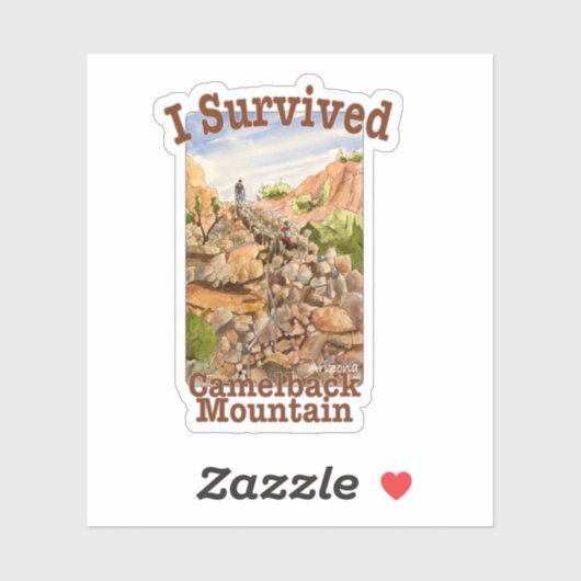 I Survived Camelback Mountain, Arizona Sticker (Vel)
