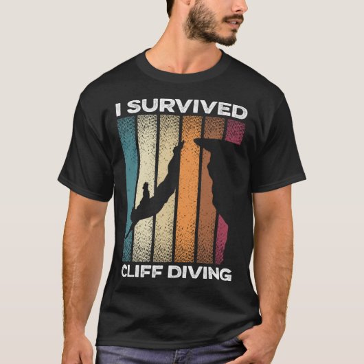 I Survived Cliff Diving Cliff Dive Cliff Jumping T T-shirt (Voorkant)