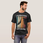 I Survived Cliff Diving Cliff Dive Cliff Jumping T T-shirt (Voorkant volledig)