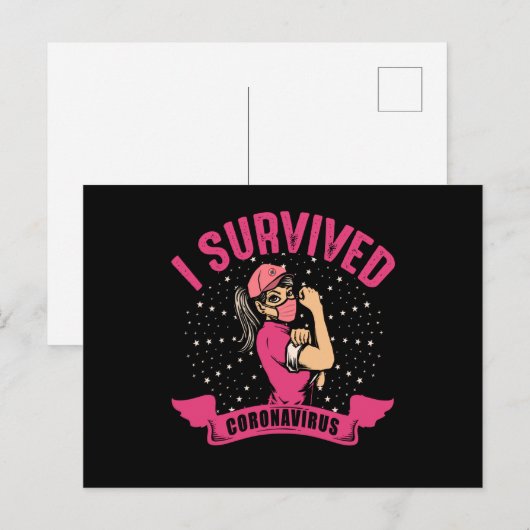 I Survived Coronavirus Covid 19 Survivor Briefkaart (Voorkant / Achterkant)