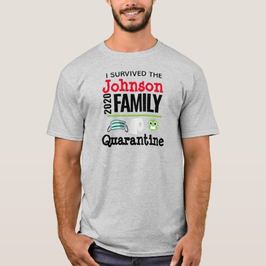 I Survived Coronavirus Quarantine Funny Family T-shirt (Voorkant)